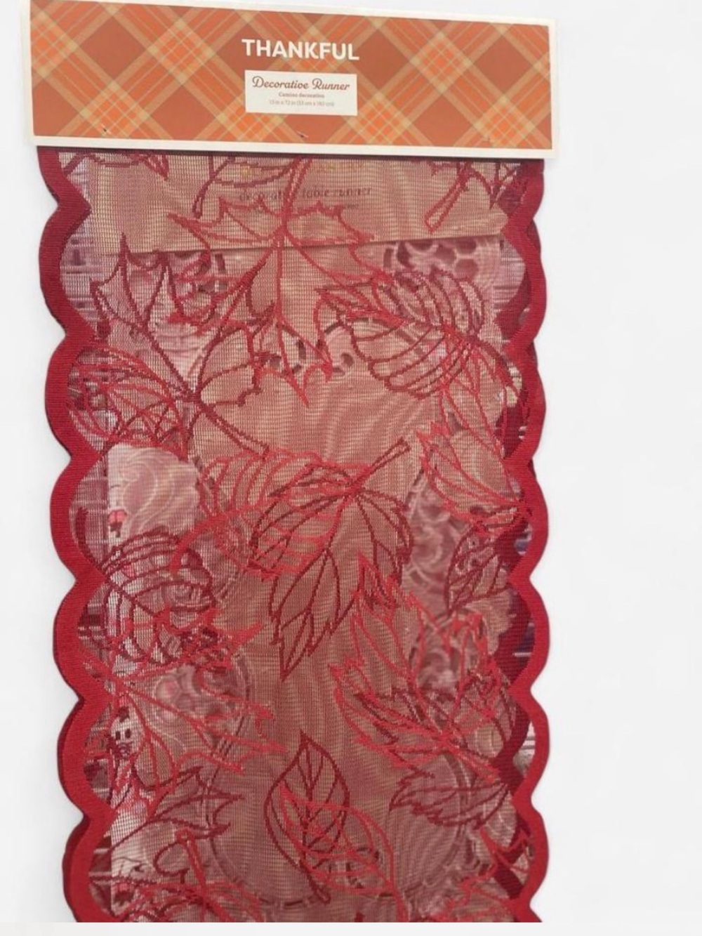Thankful Red Decorative Table Runner